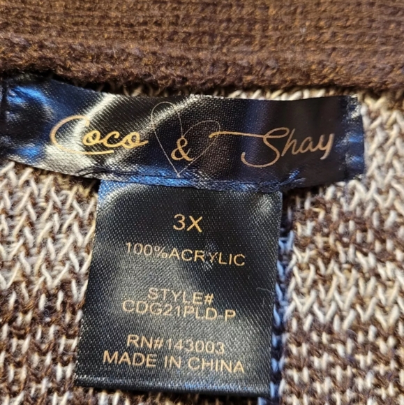 Coco & Shay Cardigan Sweater Women's Size: 3X Open Front - Picture 6 of 11